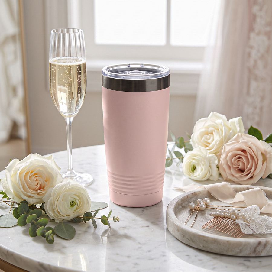 Tumbler in a styled bridal scene
