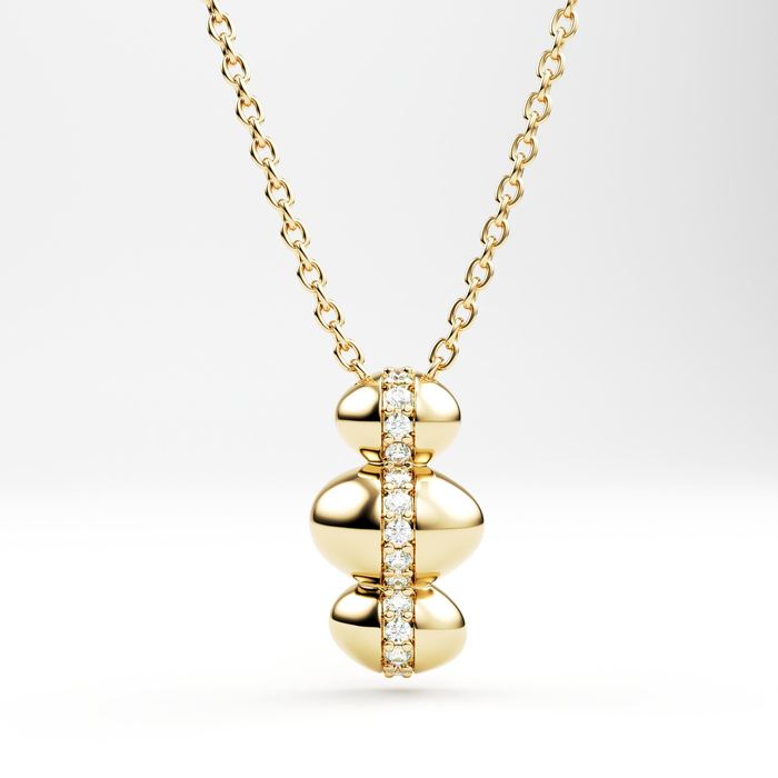 Gold pendant 3D render on white