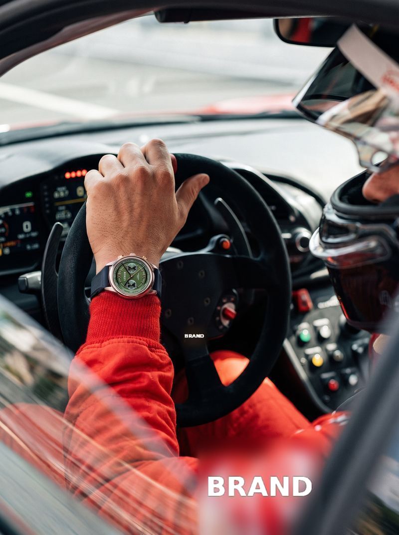 Watch worn by a race car driver